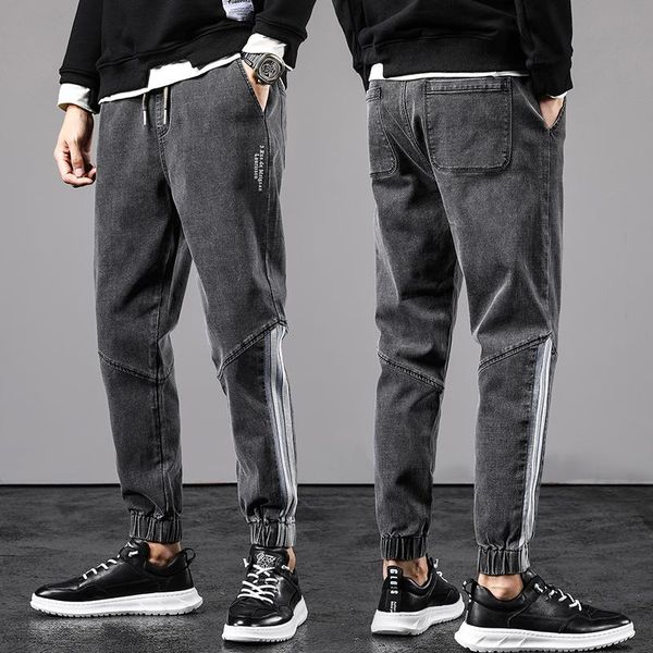 

new cool jeans men elastic solid basic daily autumn pants cowboy denim trousers ulzzang boy fashion teenagers slim all-match, Blue