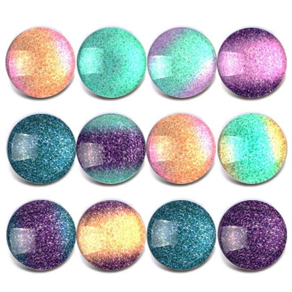 

10pcs/lot new mixed snap jewelry purple lavender print glass cabochon fit 18mm glass snap buttons for diy snap bracel jllchr