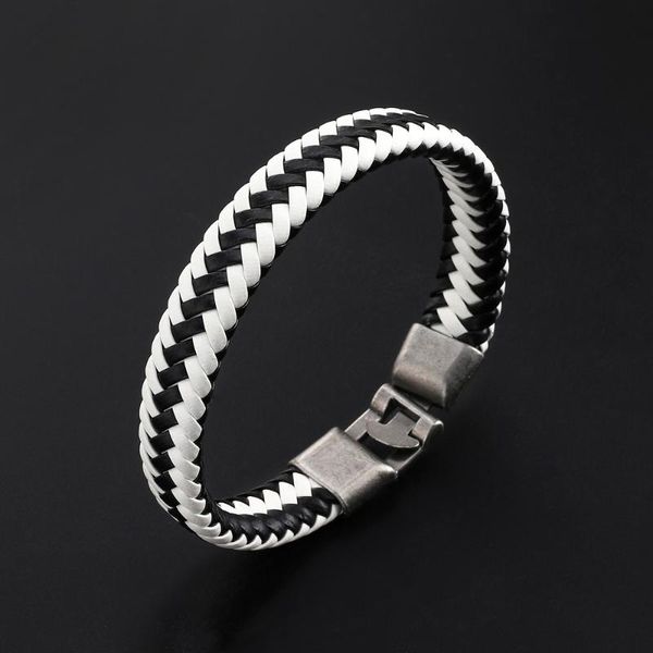 

2020 liujun brand fashion braided leather buckle bracelet charm men's cuff chain simple and chic lover gift pulseras, Golden;silver