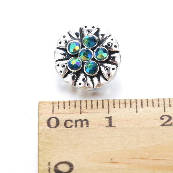 

10pcs lot flower snap jewelry 12mm snap buttons with rhinestone charm button fit snap bracelets bangles for women h bbyffe
