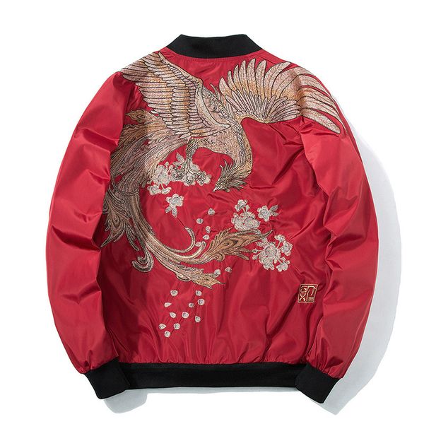 

2021 the new phoenix embroidered more casual jacket outwear hip hop xs-xxx women unisspring yokosuka high street nxkz, Black;brown