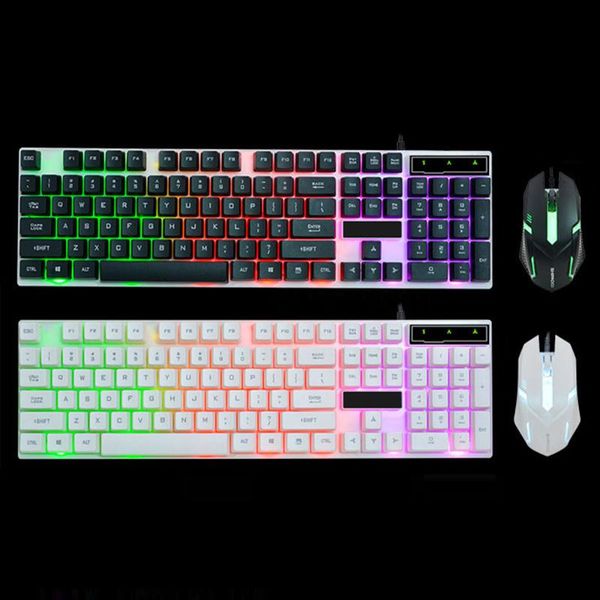 

omeshin led rainbow color backlight adjustable usb cable game keyboard mouse set mechanical handle game keyboard waterproof