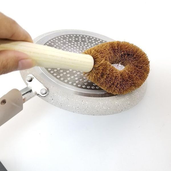 

kitchen cleaning brush natural coir brush hemp fiber non stick skillet brush oil degreasing dish washing cup pot h jllomg