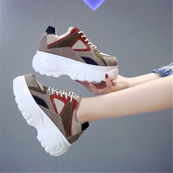 

new 2021 fall elegant thick single trainers seven in women's walking shoes zapatos mujer wqdu, Black