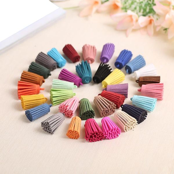 

20pcs color mini suede tassel fringe diy handmade material leather tassel trim garments curtains keychain decor crafts tassels h jllpuf