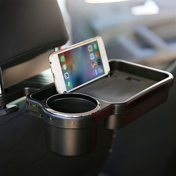 

rear back seat table drink cup stand food tray mobile phone holder folding bracket auto interior travel desk car accessories