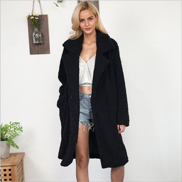 

winter skin casual collar big size 3xl outerwear thick female jacket 2bu5, Black