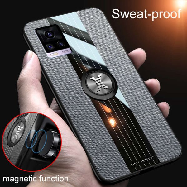 

magnetic stand holder original cases case woven design tpu back cover for vivo v20 protective phone shell