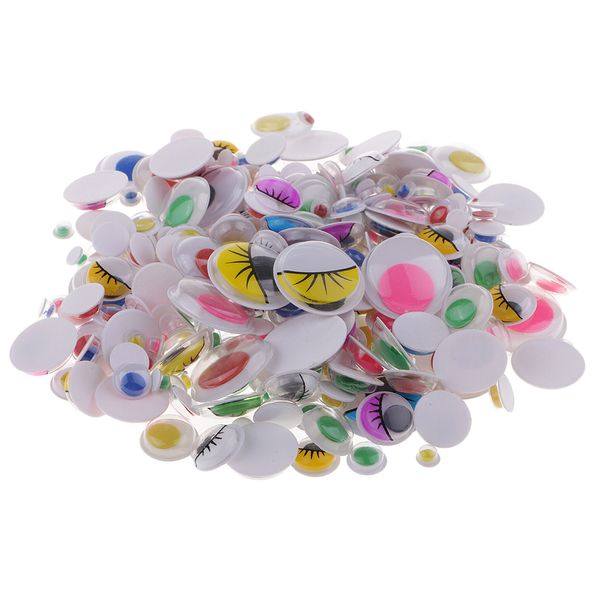 

300pcs assorted colors sizes self adhesive wiggle googly eyes diy kids toys