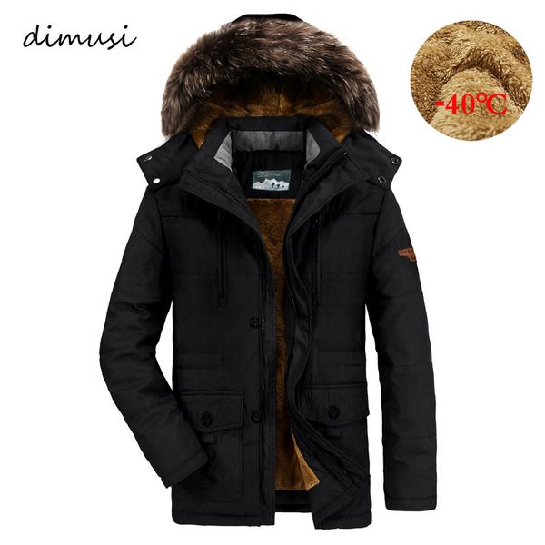 

winter jacket mens thick cotton-padded parka coat male mid-long jackets hoodies coats mens brand clothing 6xl, Black