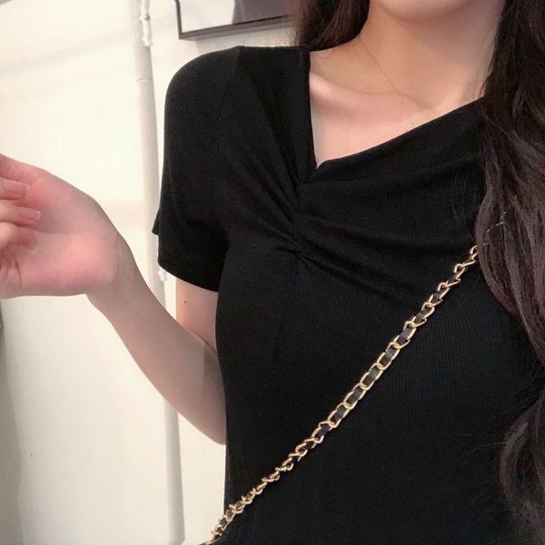 

2021 new summer net red super fire heart slanted collar machine clavicle thin sense short sleeve t-shirt c6xs, White