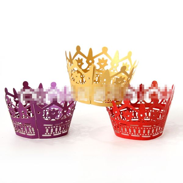 

cake wrap paper cup christmas hollow out crown modeling pearl papers cups red blue white cakes rim 4 2jr l1