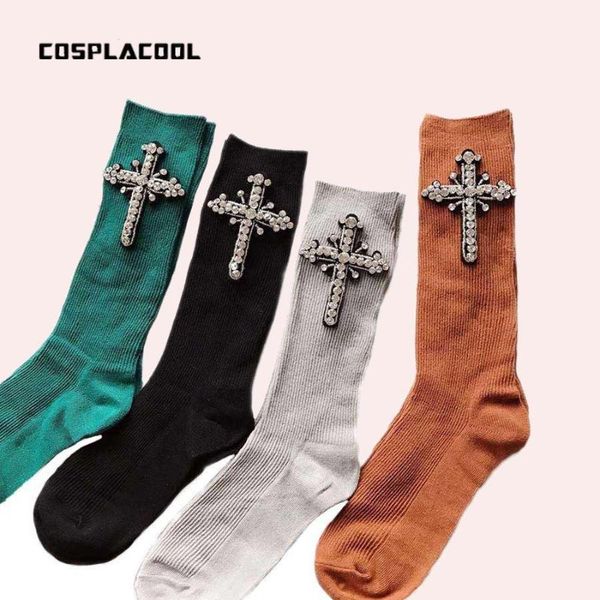 

cosplacool]new arrived fashion women/students meias winter gem the cross hand-made socks funny calcetines beautiful girls sox1, Black;white