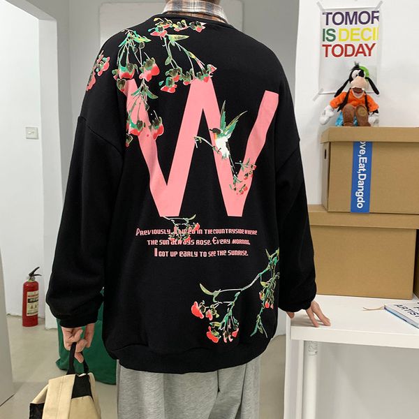 

2021 male sweat spring and winter new thin letter m-5xl long sleeve sweater clothes zrpx, Black