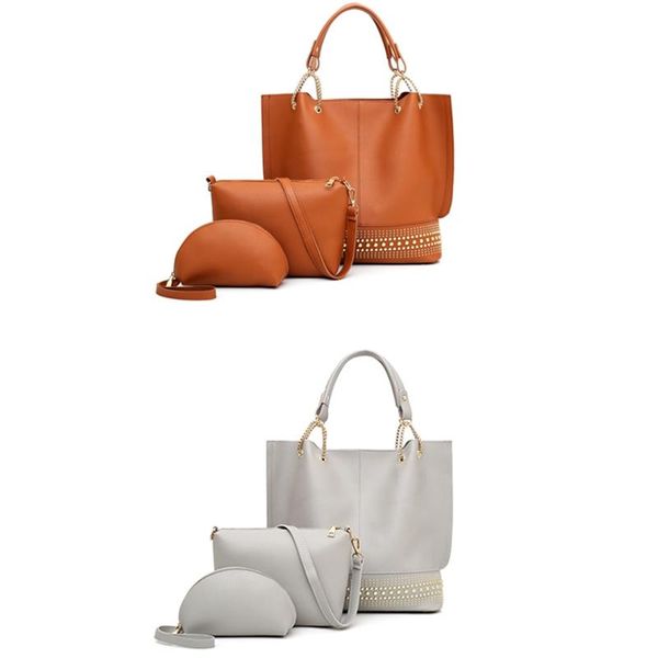 

three-piece rivet shoulder bag women's handbag shoulder bag wallet