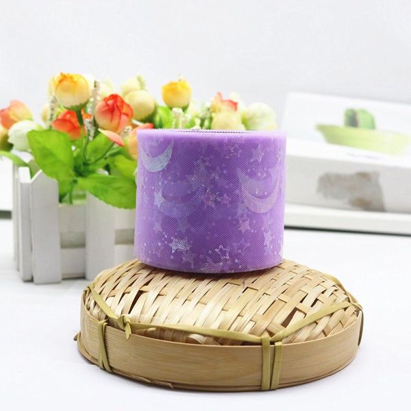 

25-х годов 6 см градиенты звезда луна ленты мягкие сетки тюль рулоны выпечки торт топпер diy ремесел швейные луки волос аксессуары поставки