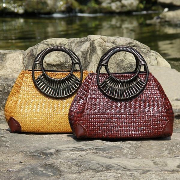 

thai version of national style seaweed bag style ladies hand bag fashion vintage vine vine tourism beach