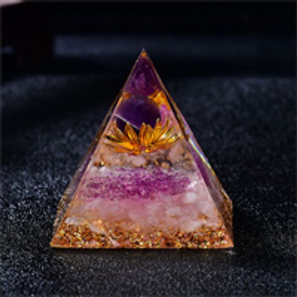 Pyramid ORGONE PIRAMID Ametista Chakra Lotz Quarzo Meditazione sfera Energia Rosa Quarzo Base Magia Orgonita DA TE Guarigione di Guarigione Cristallo