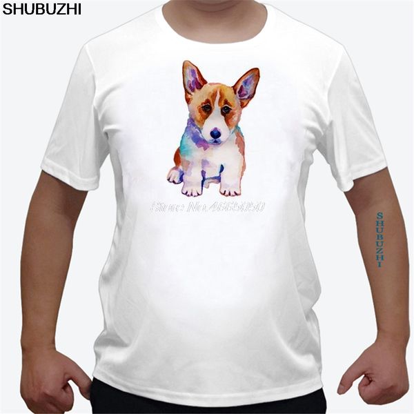 

fashion pretty watercolor corgi novelty casual dog animal short sleeve tee hooded sweatshirt hoodie men t shirt