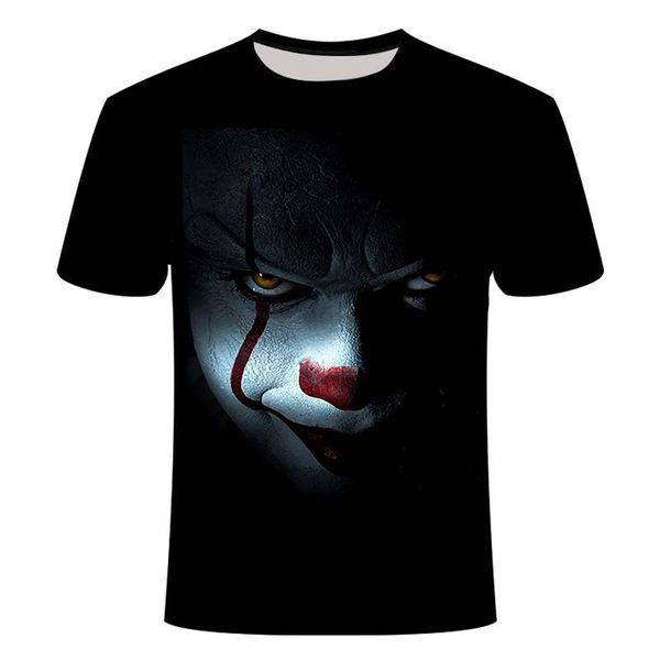 

new clown pattern clown face 3d print shirts oversized hippie horror men clothing