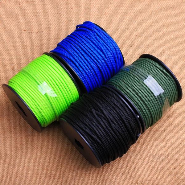 

50m nylon rope hand braided multipurpose wrist lanyard strap grip weave cord prepare umbrella rope bracelet knife pendant, Black