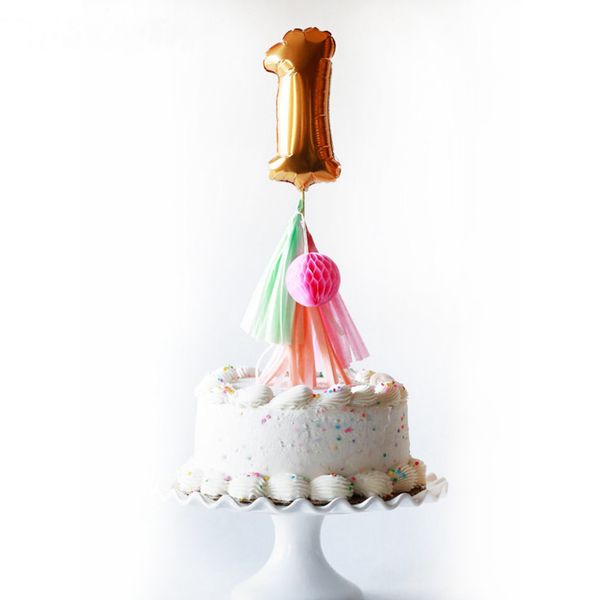 

7inch gold silver foil number balloon er wedding decor party kids birthday anniversary cake flags supplies