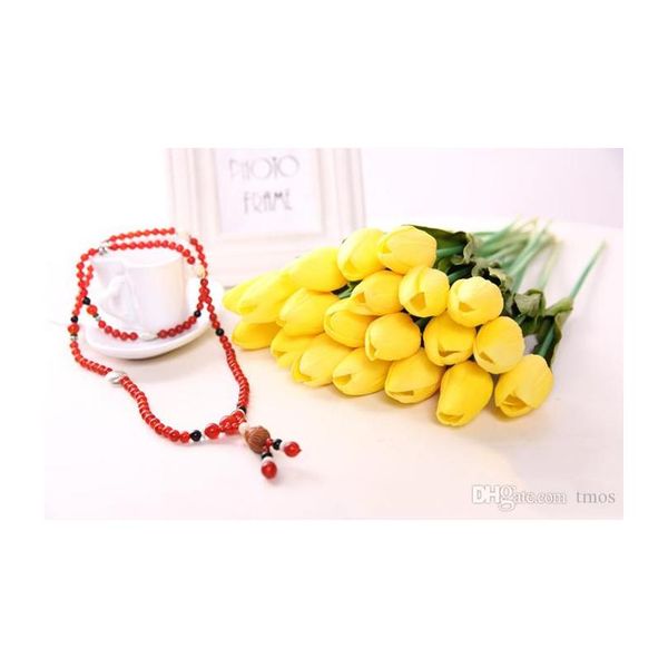 

50pcs latex tulips artificial pu flower bouquet real touch flowers for home decoration wedding decorative flower jllnhk warmslove