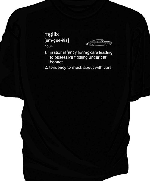 

sport style fashion men t shirts british classic car fans gt classic car t-shirt - 'mgitis' definition.funny t shirts for men