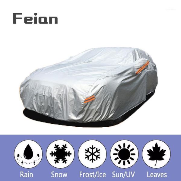 

universal full car covers outdoor waterproof sun acid rain snow protection uv car umbrella cotton thicken suv sedan hatchback1