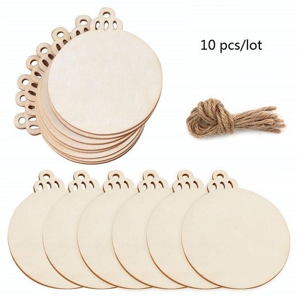 

pendants wood diy 10pcs/lot christmas snowflake angel wooden snowman pendant xmas tree hanging decor dhe1089 lwgo