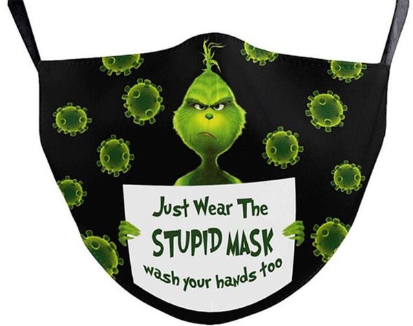 

us stock grinch stole christmas 3d print cosplay face masks kids reusable washable dust proof cute fashion face mask by dhl fy9275