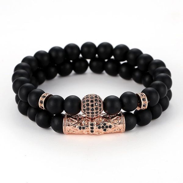 

двойной черный браслет природный камень браслет женщина ювелирных изделий черный круглый стальной цветок кулон шарм браслеты женщин ювелирны, Black