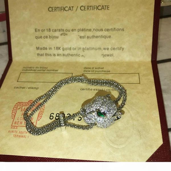 

jewelry women necklace and bracelet set classic aristocratic style, full of diamond stroking panther design1, Black