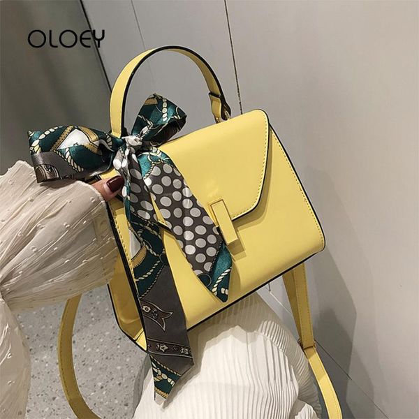 

fashion women's designer handbags bow scarf shoulder bag pu leather small square bags lady flap crossbody bag sac bolsa feminina