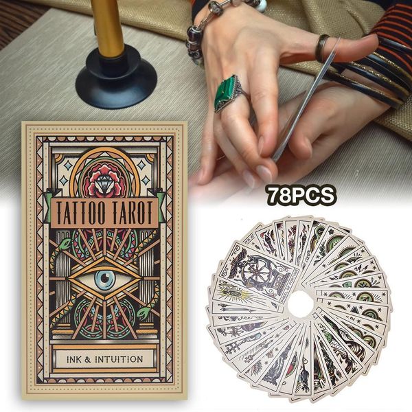 

горячий продавать 78 татуировки таро oracle cards deck таинственная руководство гадание судьба карты таро для patry игра игральные карты bby