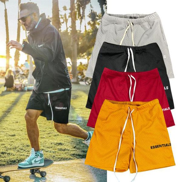 

summer 2020 new men's quick-drying basketball training five-point loose mesh outdoor fitness jogging sports shorts, White;black