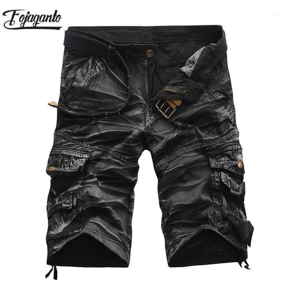 

fojaganto quality brand men cargo shorts 2019 summer male casual shorts waist men's street cargo short (no belt)1, White;black