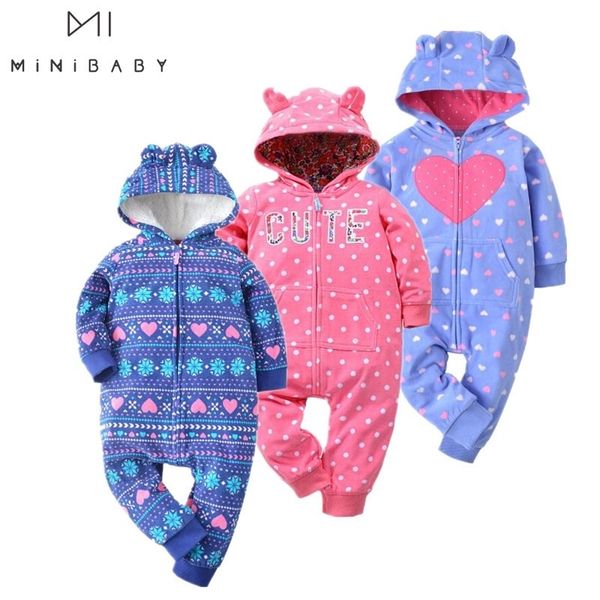 

spring jumpsuit baby girl clothing fleece romper baby coat 12m-24m kids costumes for baby clothes , body infant rompers y200320, Blue