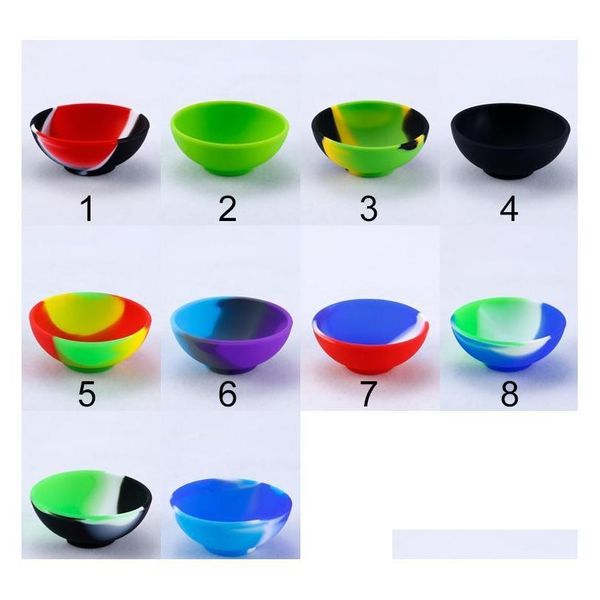 

bowl shape sile container food grade small rubber non-stick jars dab tool storage oil holder mini wax cont jlluog loveshop01