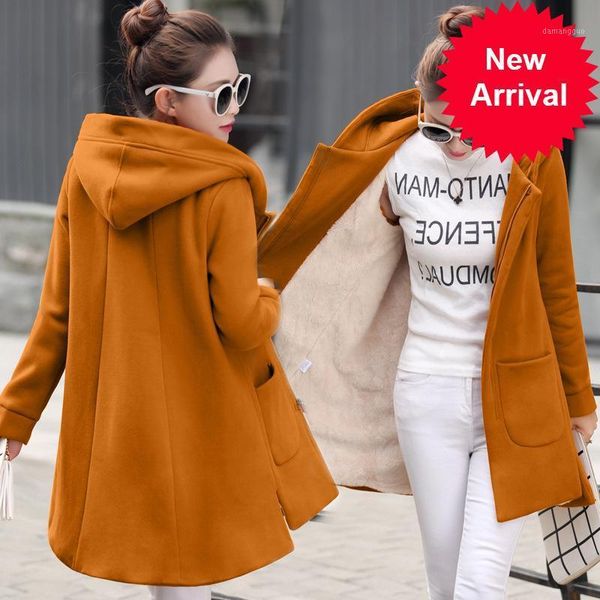 

hooded wool women's coat long sleeve jackets outerwear female bulk thin hoodies jackets1, Black