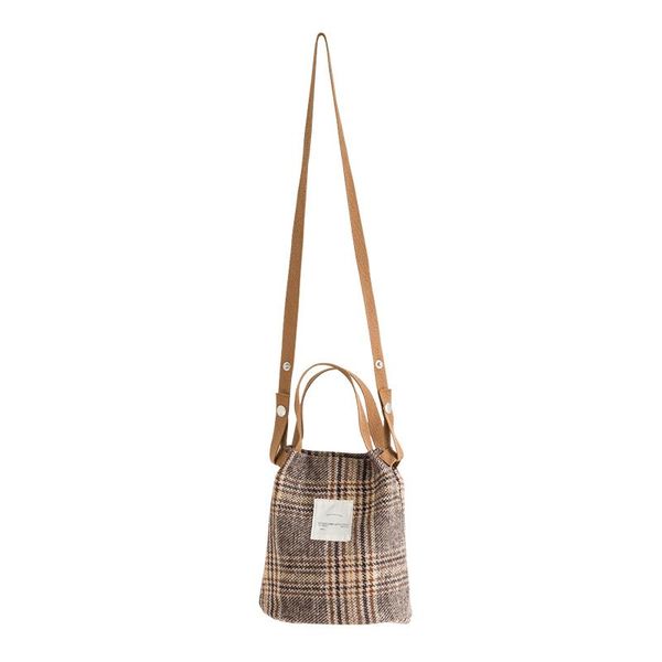 

2020 shoulder crossbody bags for women wool bucket handbags women bags designer brands plaid ladies messenger sac a main