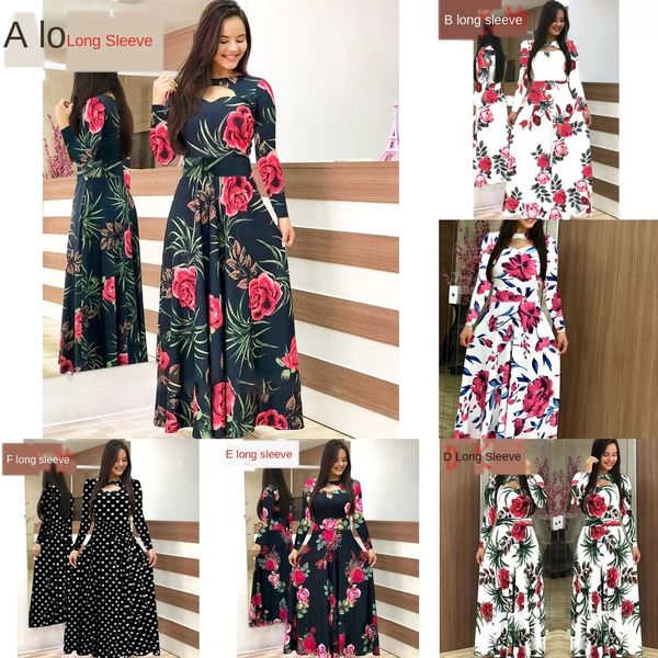 

2020 dress fashion digital print swing 2020 big skirt dress fashion digital print big swing skirt xbuq6, Black;gray