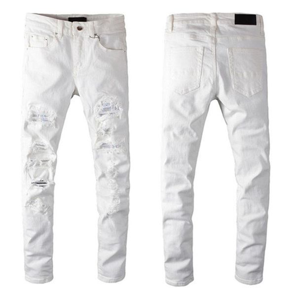

2020 new represent clothing pants slp blue/black destroyed mens slim denim straight biker skinny jeans men ripped jeans size 29-42