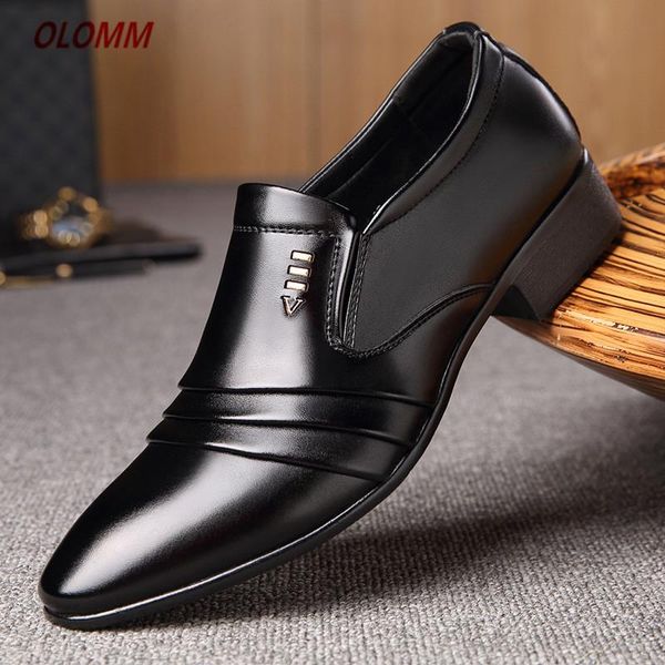 

2020 fashion pointed toe dress shoes men loafers patent leather oxford shoes for men formal mariage wedding, Black