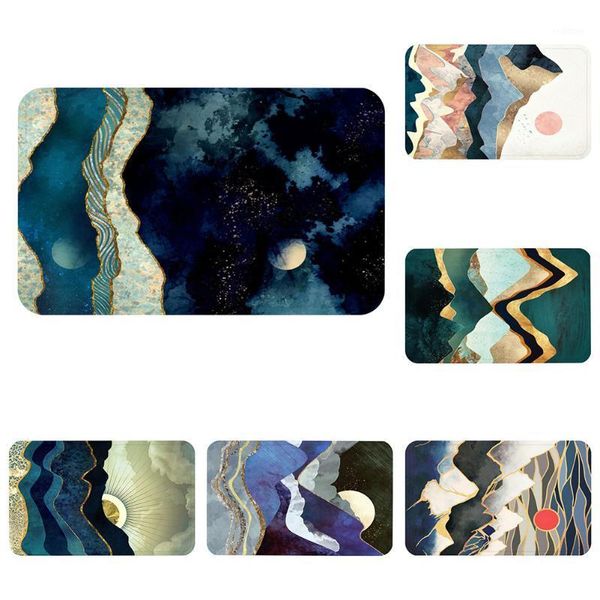 

abstract mountain river red sun doormat bath kitchen carpet decorative anti-slip mats room car floor bar rugs door home decor1