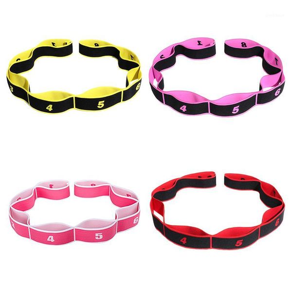 

latin dance stretch strap with 8 loops elastic nylon latex band stretching tool fitness sport exercise stretching supplies1