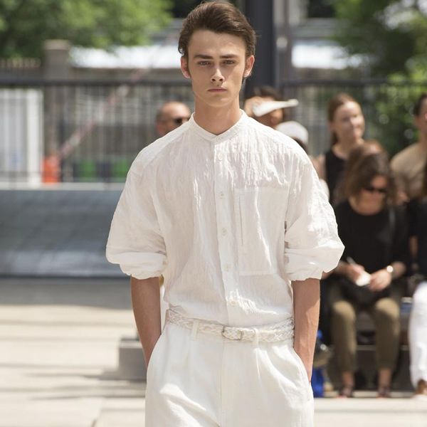 

spring and autumn show models loose tide men's pants overall jumpsuit wide leg hair stylist trousers jacket summer thin linen, Black