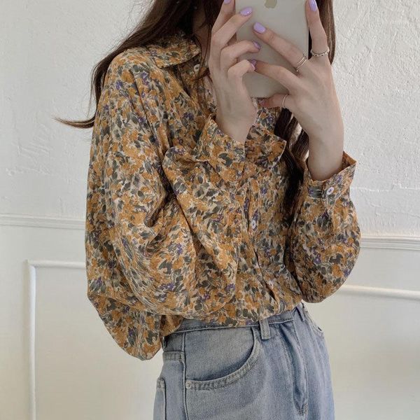 

alien kitty korean loose chic thin screen gentle women cardigans 2020 flowers all match slim casual blouses1, White