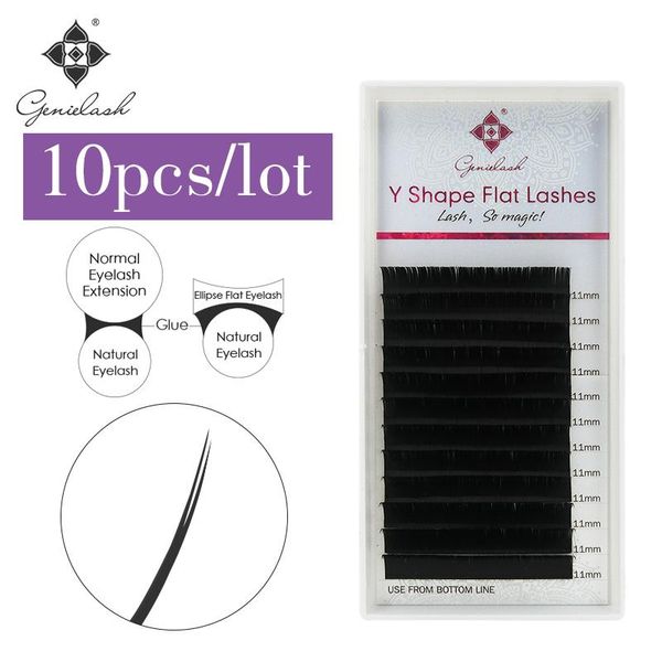

false eyelashes genielash y shape flat eyelash extension matte ellipse individual