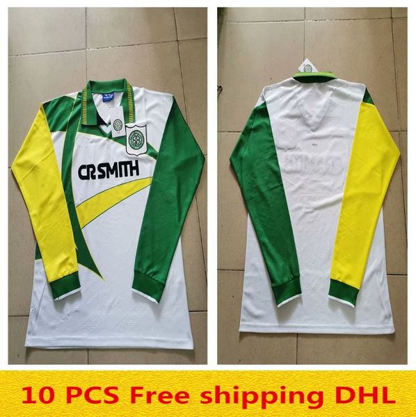 

1994 1995 celtic long sleeve soccer jersey size s-xxl, Black;yellow